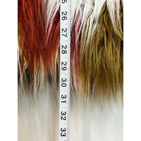 Umgee USA Faux Fur Retro Coat Women’s L Multicolor Open Front Hippie Boho Gypsy - Picture 8 of 11